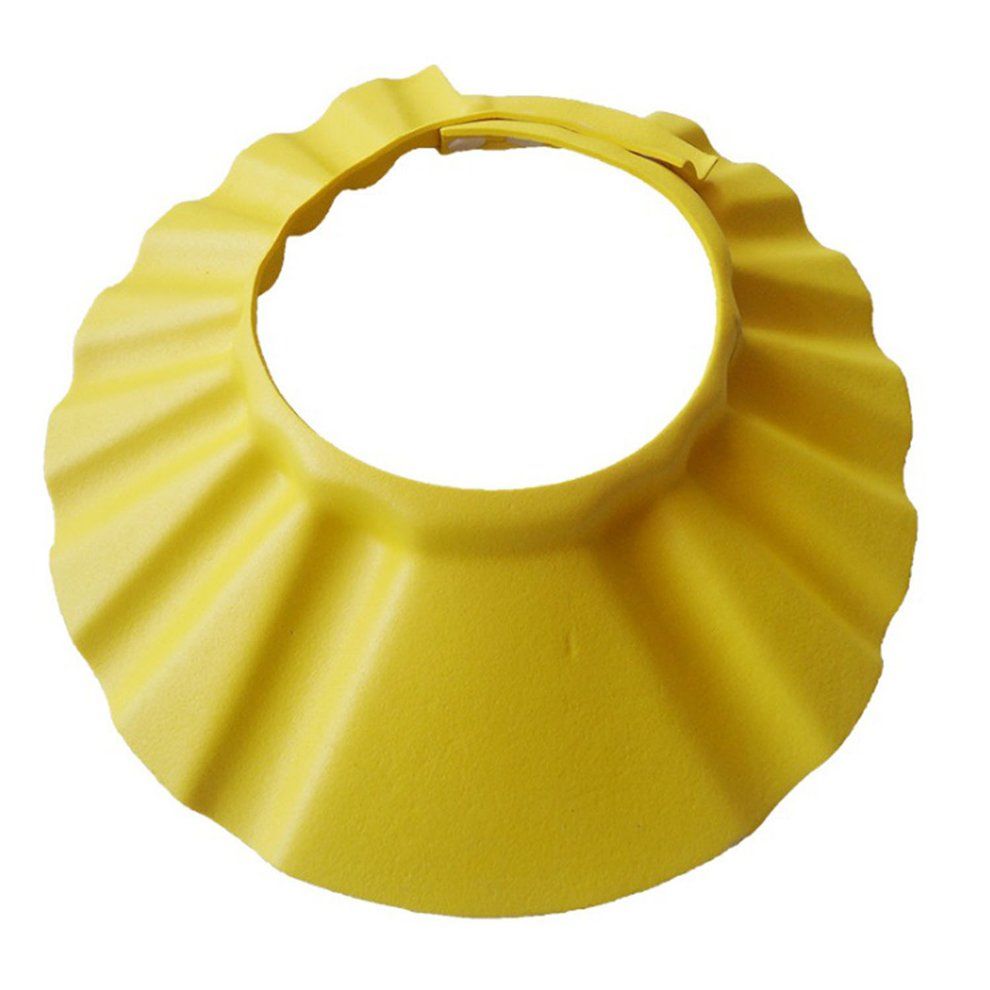 Baby Bathing Shower Cap Hat Wash Hair Shield Adjustable Elastic Shampoo Cap-yellow