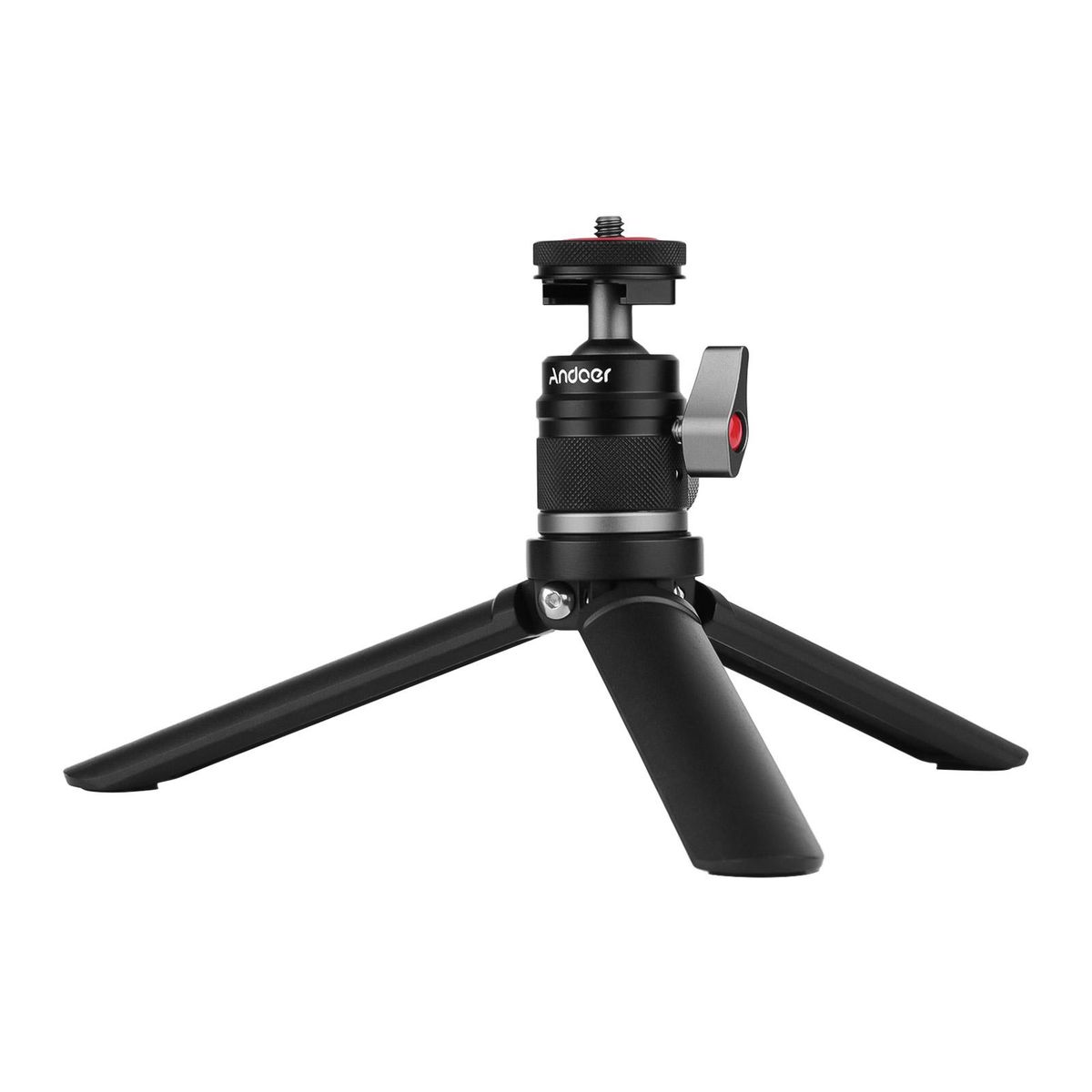 Andoer Mini Cold Shoe Ball Head Tripod with 1/4 Screw and Cold Shoe Dual Use Aluminum Alloy Compatible with DSLR SLR Action Camera Flash Light Phone Holder