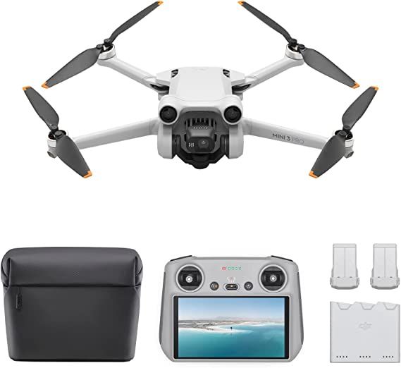 Mini 3 Pro (DJI RC) & Fly More Kit Plus - Lightweight And Foldable Camera Drone With 4K/60fps Video, 47-min Flight Time, Tri-Directional Obstacle Sensing, Ideal For Aerial Photography