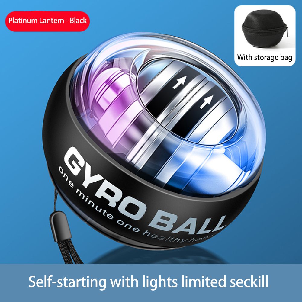 Wrist Ball Auto Start Range LED Gyroscope Powerball Gyro Power Hand Ball Muscle-Gray