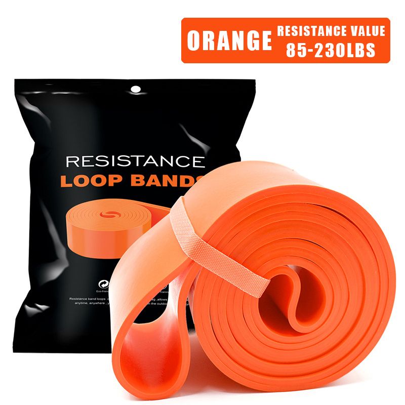 Rubber Band Resistance Band Unifor Yoga Weightlifting Gym Mobile Home Fitness 208cm-Orange 230BL