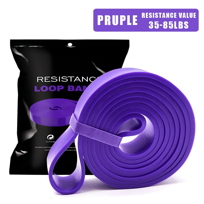 Rubber Band Resistance Band Unifor Yoga Weightlifting Gym Mobile Home Fitness 208cm-Purple 85BL
