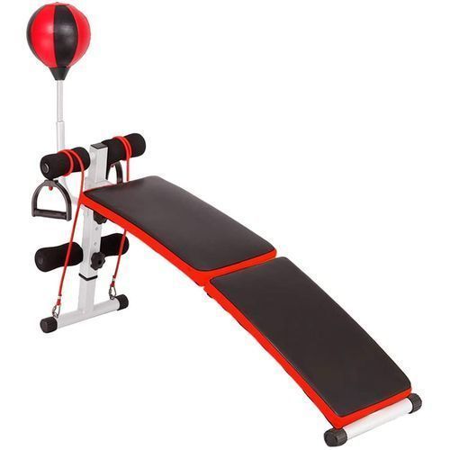 Adjustable Exercise Bench, Foldable Sit Up Bench With Speed Ball & Pull Ropes