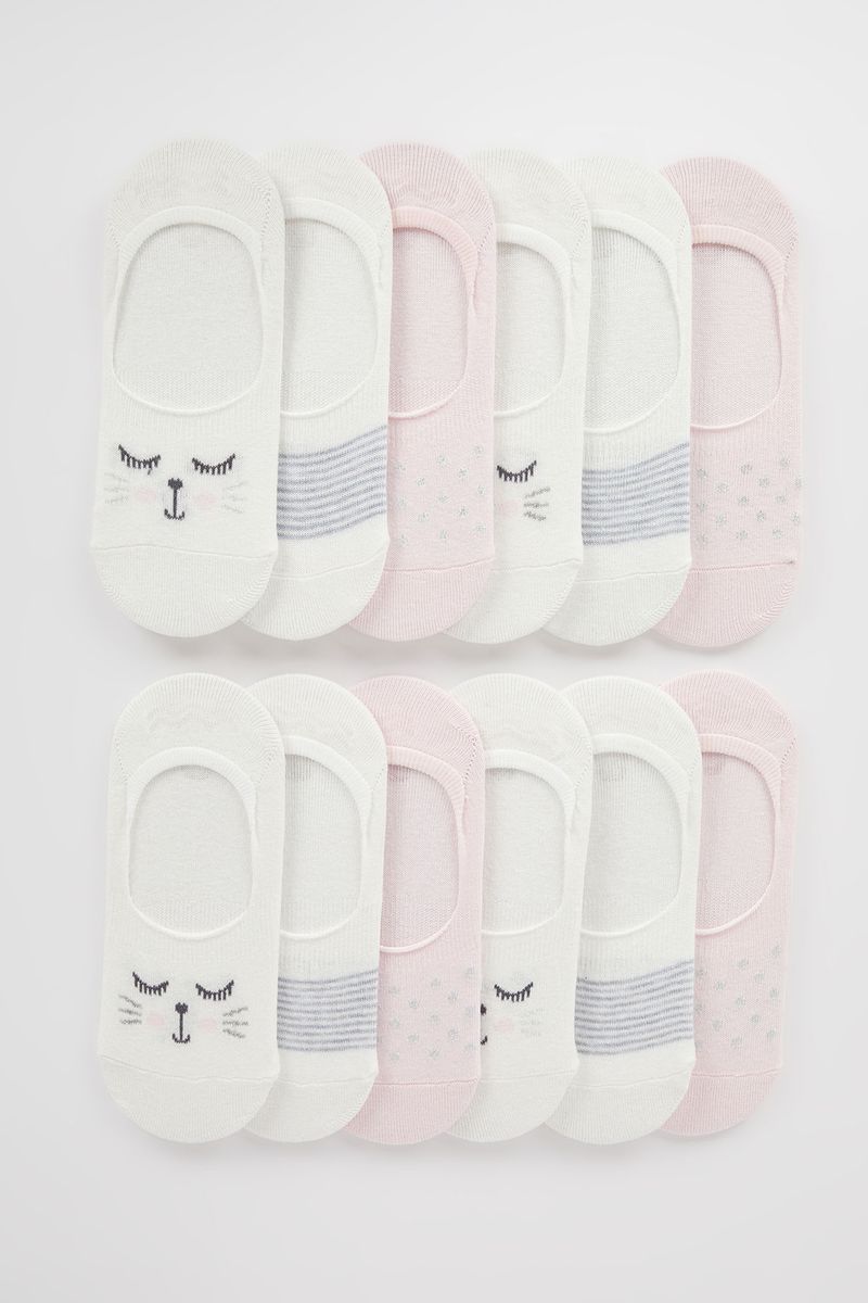 Woman Footsie 2 Low Cut Socks-Pink