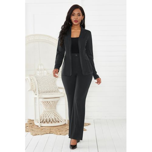 Women's Suit Office Long Sleeve Suit Pants 2 Piece Set
