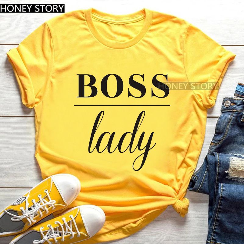 Boss Lady Ladies Round Neck Polo Printed T-Shirt