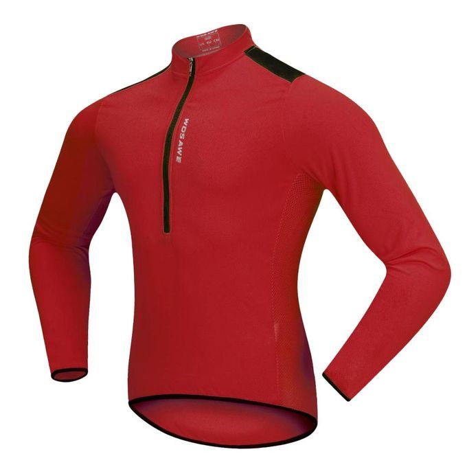 Men's Women's Cycling Jerseys Top Long Sleeve Bicycle Bike Wear Red M