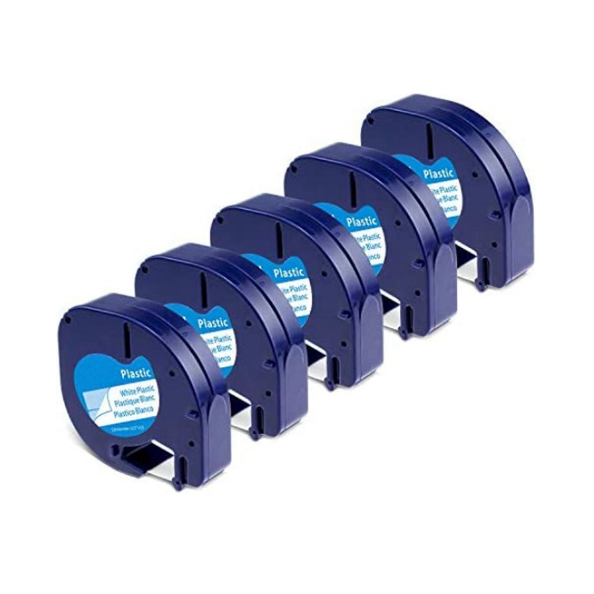 5-Pack Label Maker Tape for LetraTag Refill Plastic 91331 Compatible Label Tape Black on White 91331 Label Tape