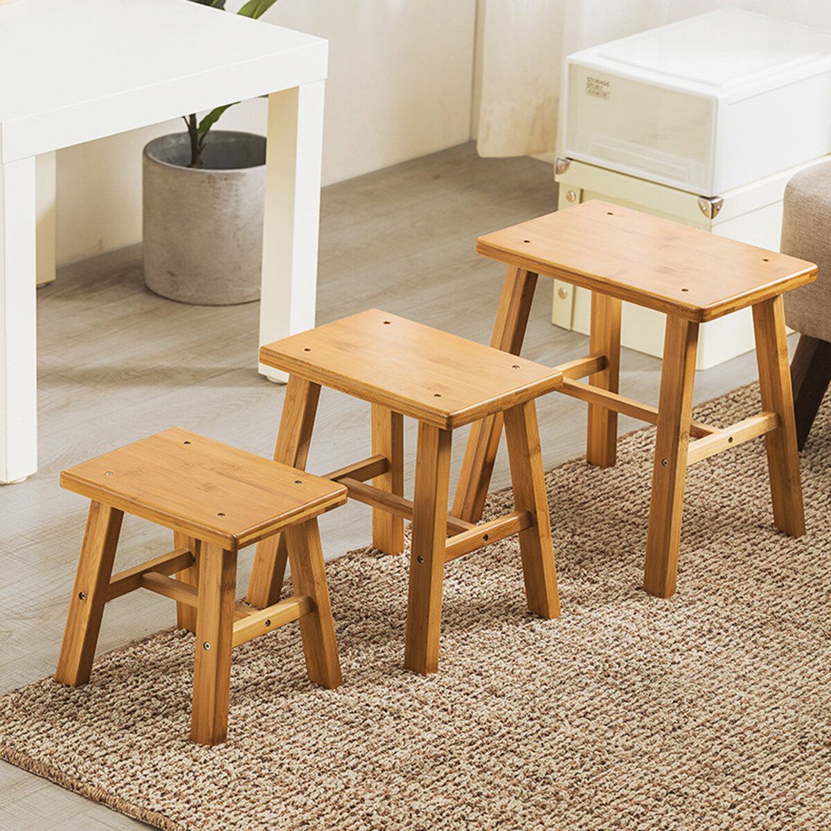 Children Stool Little Wooden Chair Rest Seat Footstool Kitchen Bathroom Small