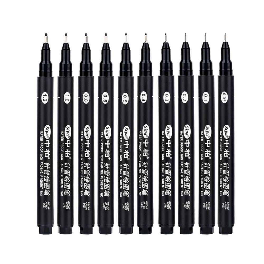 Sipa 8Pcs Black Thin Liner Pens Mini Liner Fineliner