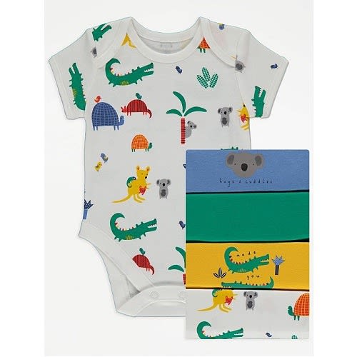 Cotton Baby Bodysuits - 5 Piece