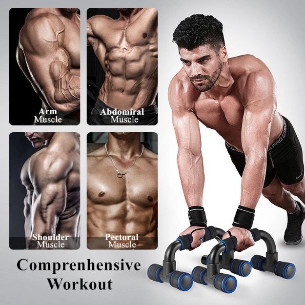 Portable Push Up Bracket With Non-Slip Foam Handles Support Bar