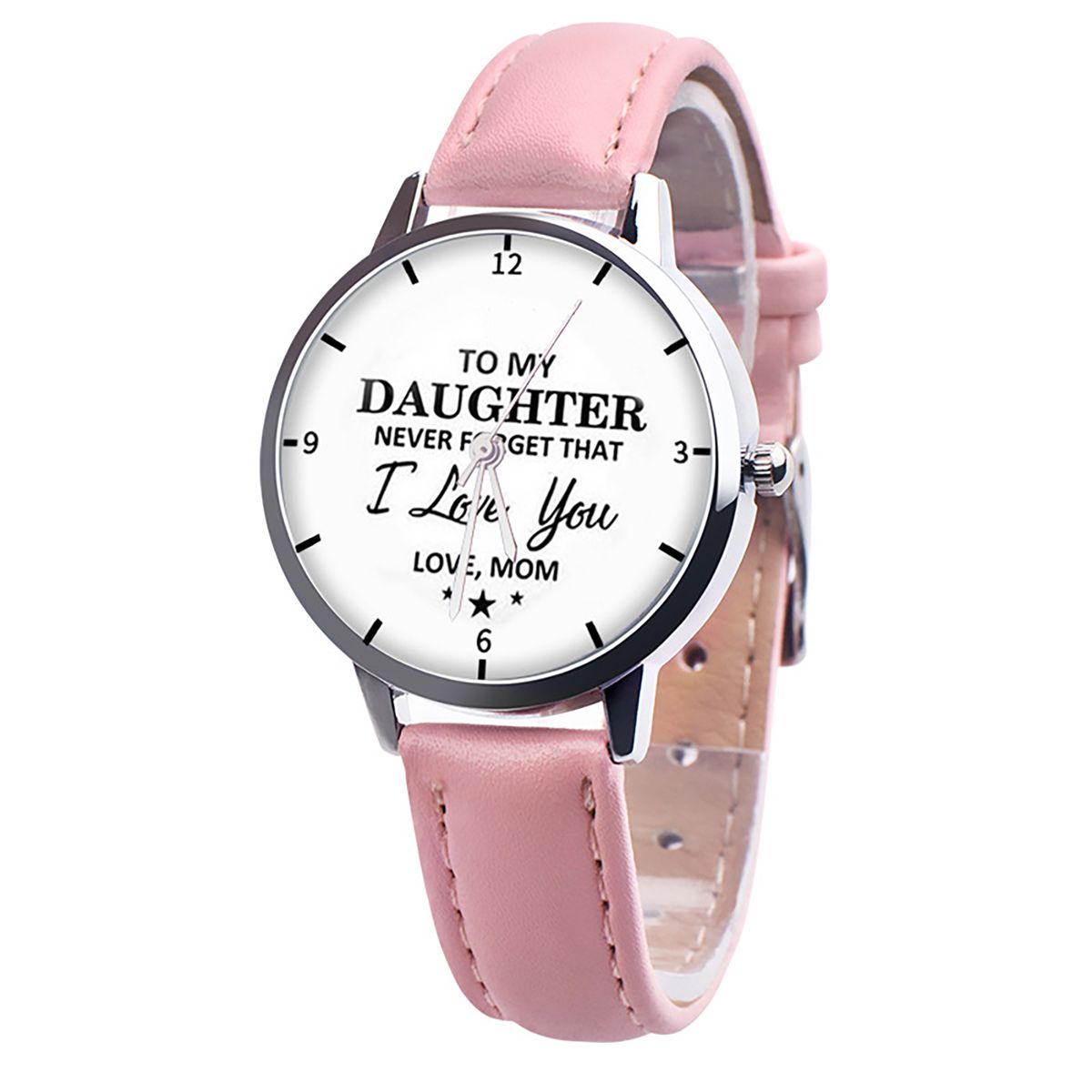 Women Watch Individual Special Design Faux Leather Band-Pink