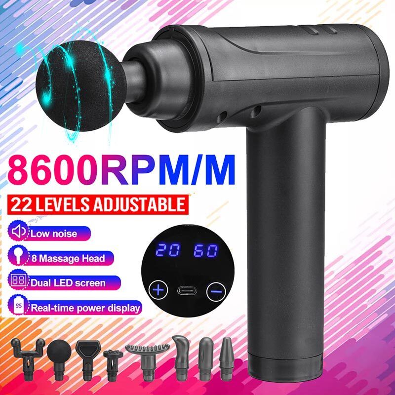 8 Heads LCD Massage Tool Percussion Massager Muscle Relaxing Deep Tissue Training Type 1