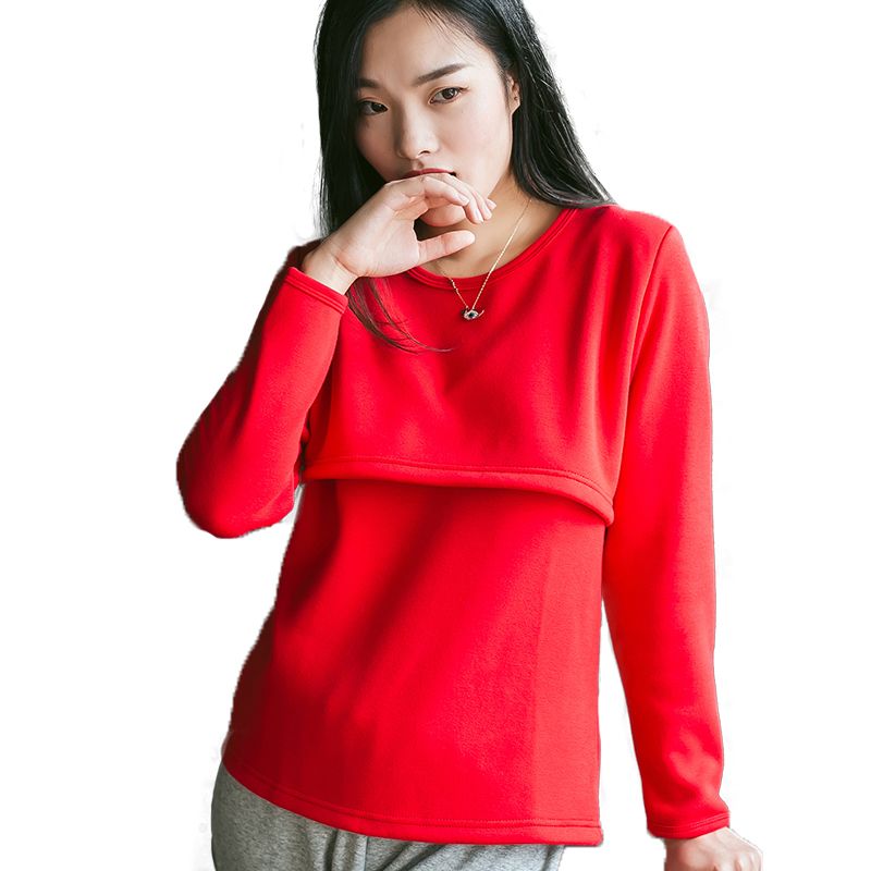 Red-Hishiny Women Maternity Hoodies Winter Autumn Nursing Top Clothing Breastfeeding