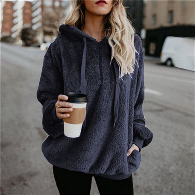 Black-Maternity Long Sleeve Sweater Solid Color Maternity Hoodie Jacket Spring Autumn