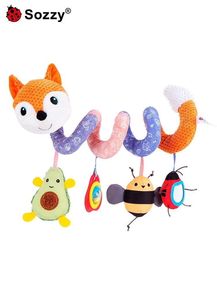 SOZZ music pendant to soothe the baby wind chime bed around the stroller plush pendant car hanging bed hanging toys wholesale Fox bed around orange - color card