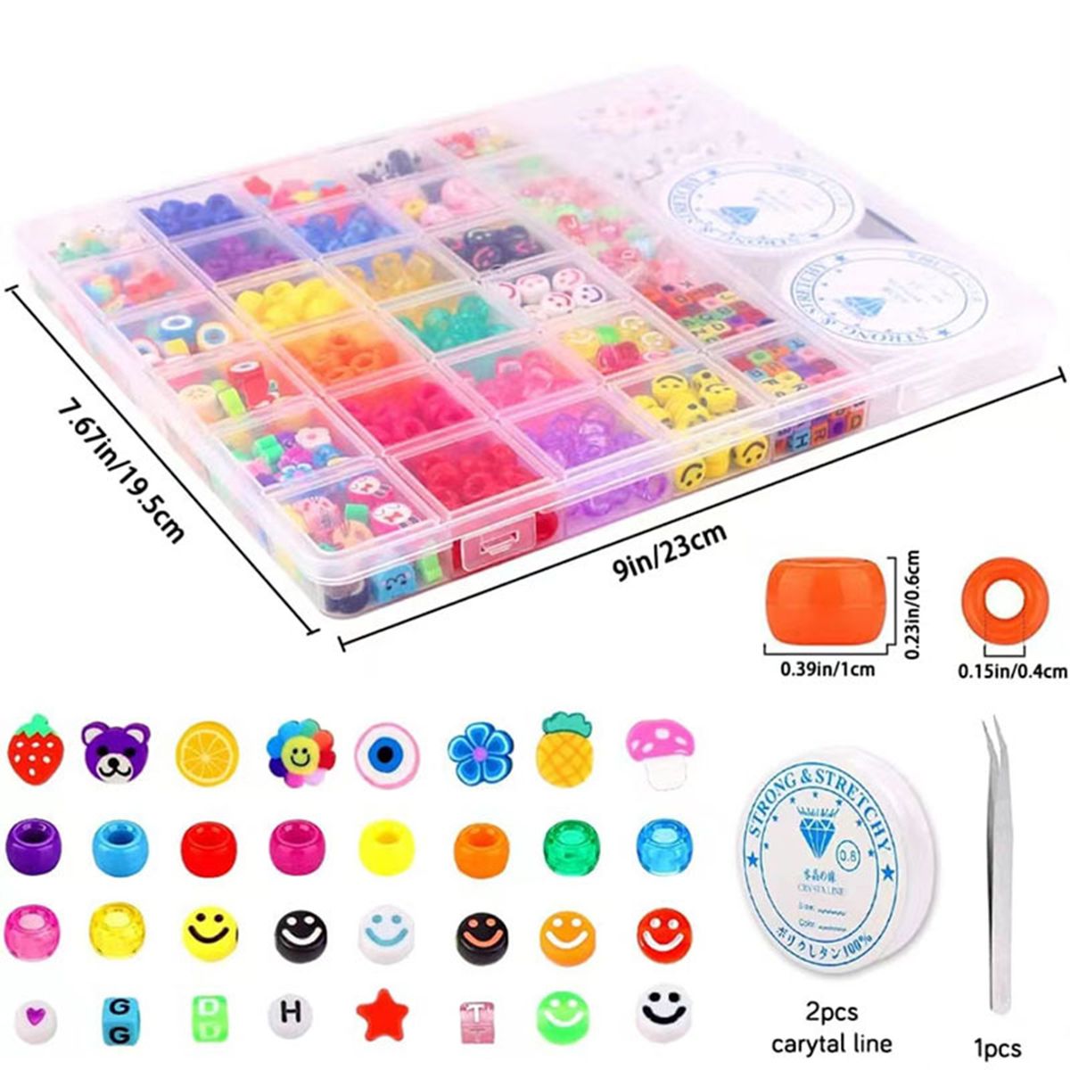 Bead Bracelet Making Kit With Mixed Color Animal Fruit