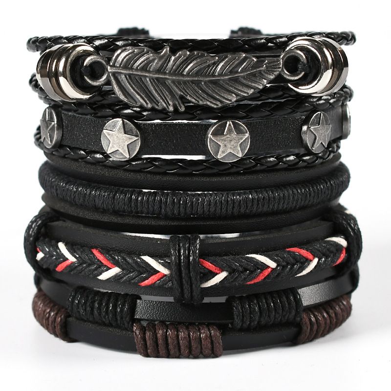 European And American Retro Punk Men's Bracelet Combination