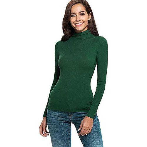 Female Turtle Neck Long Sleeve -  Green