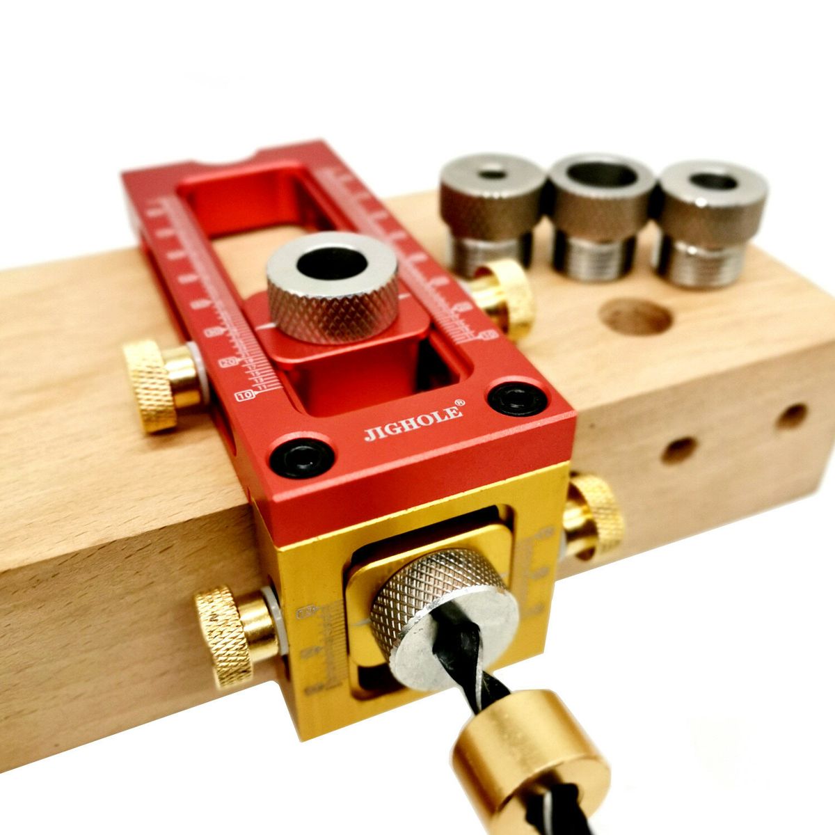 Aluminum Alloy 2 In 1 Screw Jig Adjustable Cross Dowel Drill