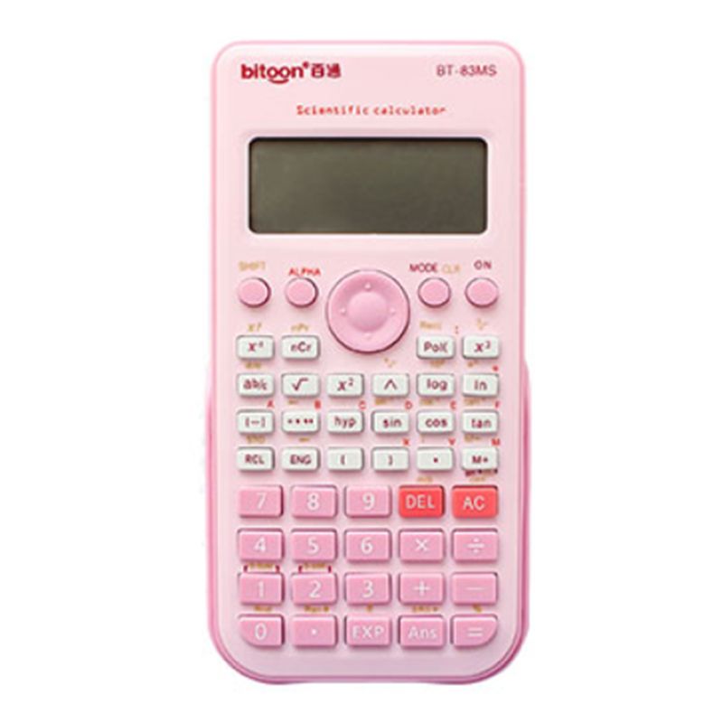 Classic Slide Calculator Student Exam Office Calculator Scientific Function Portable Multi-function Large-screen Calculator Pink