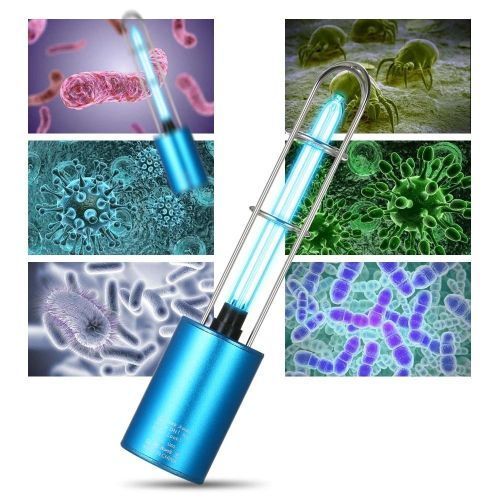 Rechargeable UV Sterilizer Light & Air Purifier DC5V Ultraviolet + Ozone UV Germicidal Lamp Portable Sterilization Light For Car Kitchen Toilet Cabinet Pink/Blue