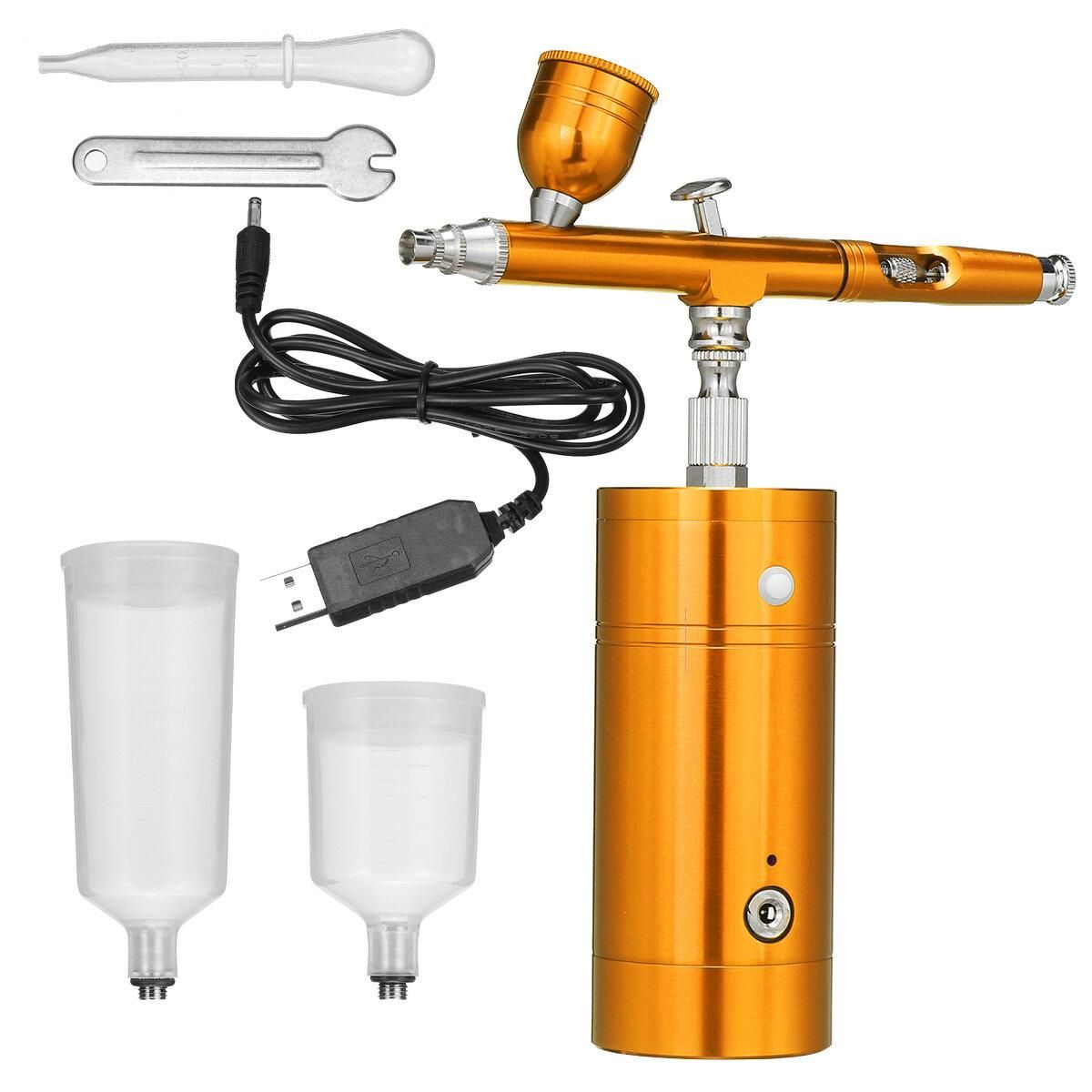 Yellow/Red/Rose Gold Airbrush Air Pump Set Rechargeable Portable Air Pump Airbrush Tool Handheld Inkjet