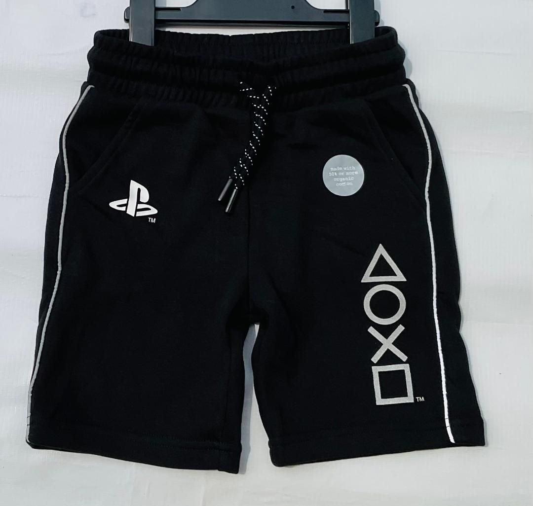 Play Station Black Drawstring Shorts