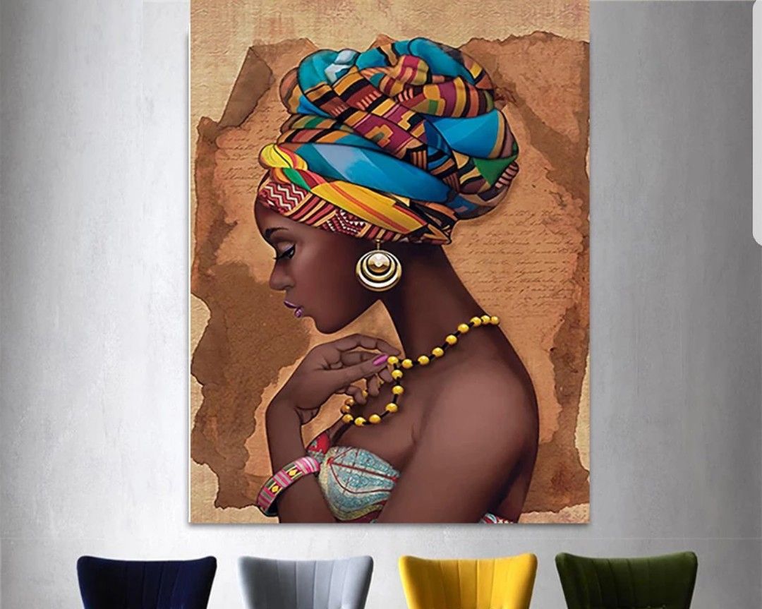 Wall Art With Frame(African Queen )