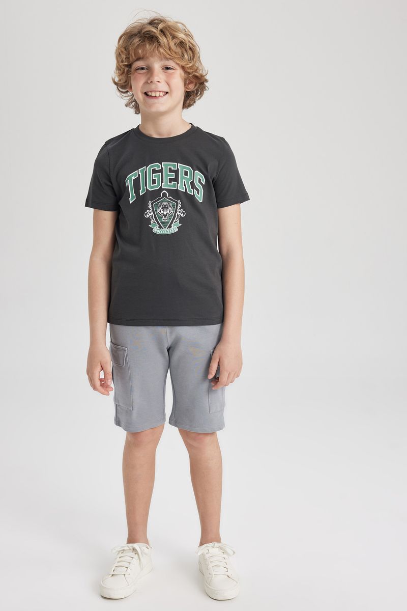 Boy Casual Regular Fit Knitted Short - Grey