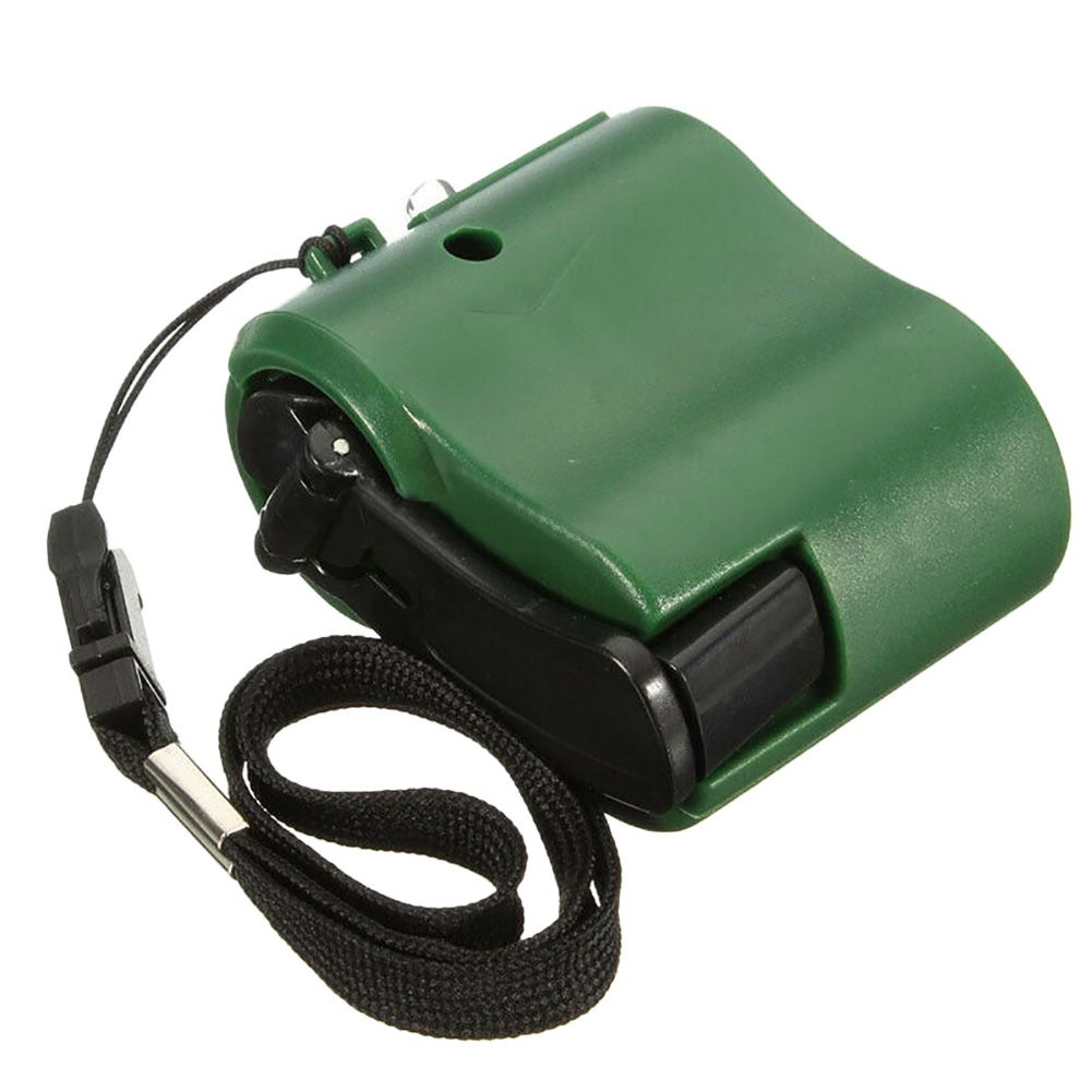 USB Hand Crank Phone Charger Manual Outdoor Hiking-Green