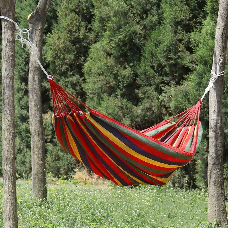 Canvas Hammock  260x80 No Stick Single (Red Stripe)