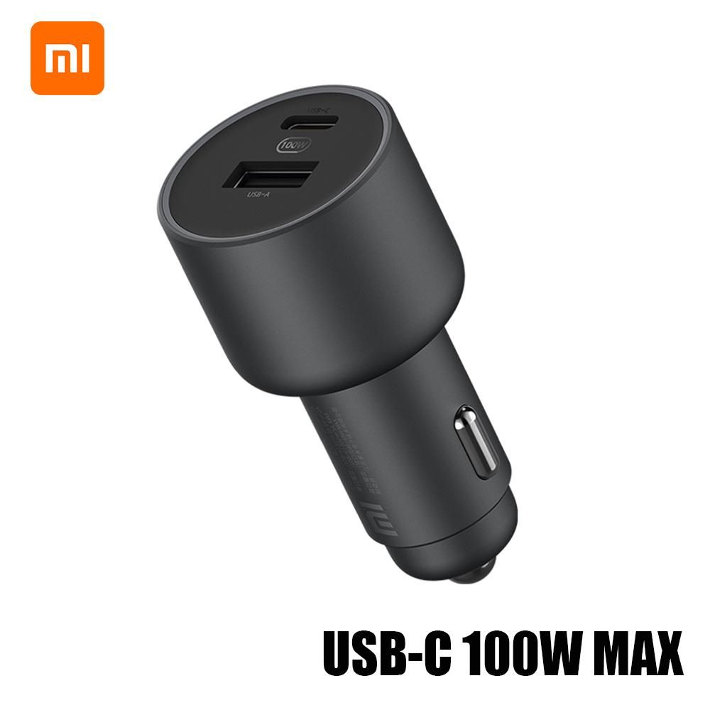 Xiaomi Vehicle Quick Charger Charge Adapter Dual USB-A USB-C Ports LED Light Compatible with Phones Laptop Battery Bank USB-C Charging Devices