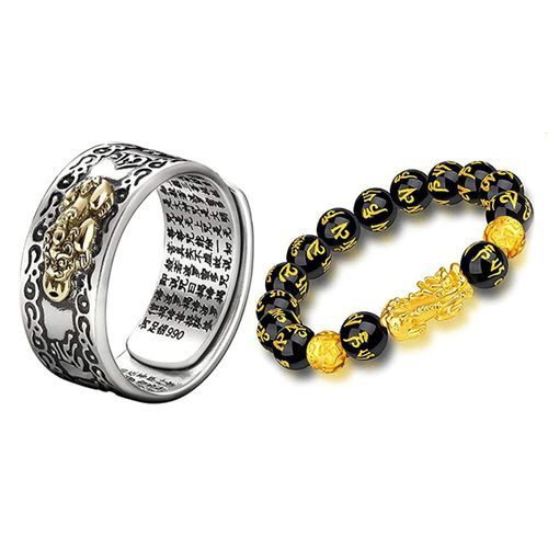Fortified Pixiu Lucky Charms Finger Ring And Bracelet