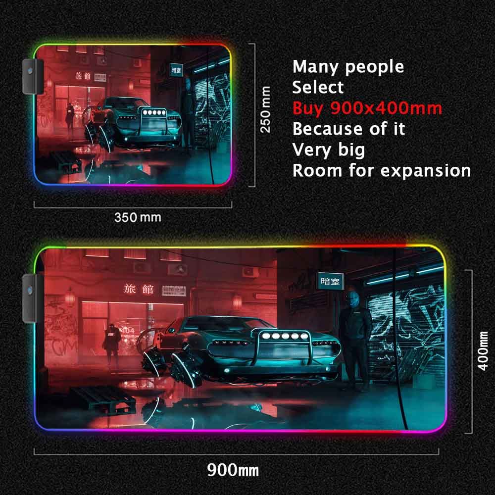 2077 Mouse Pad Lights Extended Pad Mesa Gaming Xxl Computer