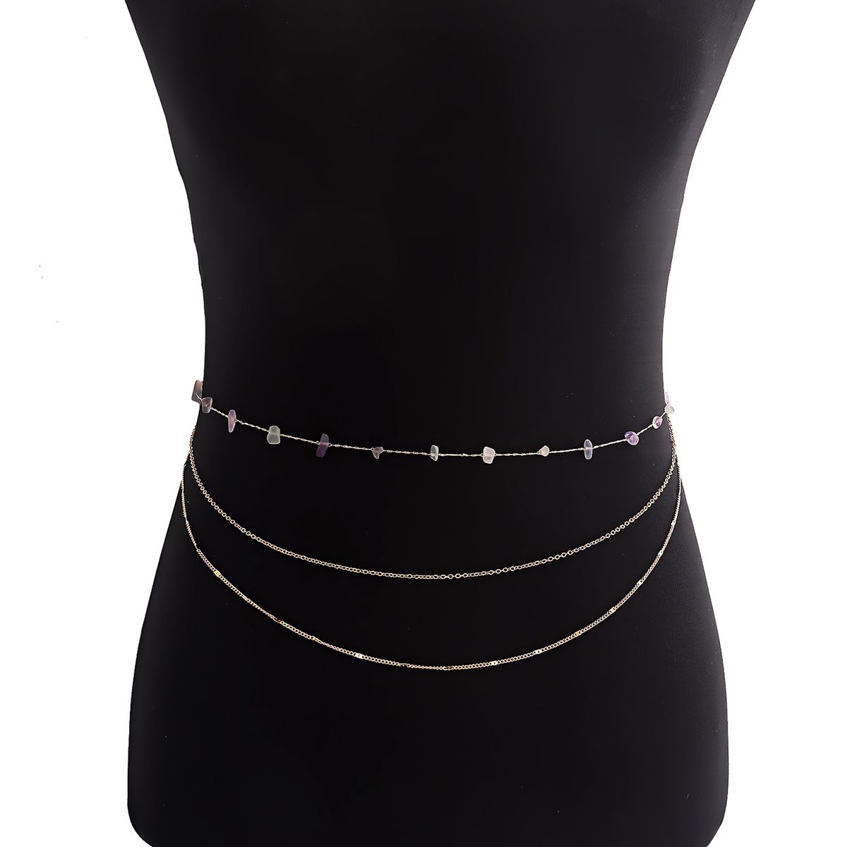 Belly Belt Chain Wear-resistant Three Circles White