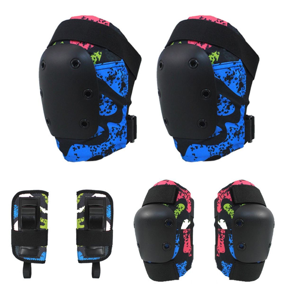 1 Set Skateboard Protective Gears Ski Fall Protection Knee Pads Blue