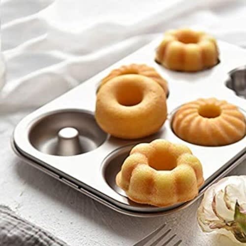 Non-stick Mini Doughnut Baking Tray & Mold Pan - 3 Pattern & 6-cavity