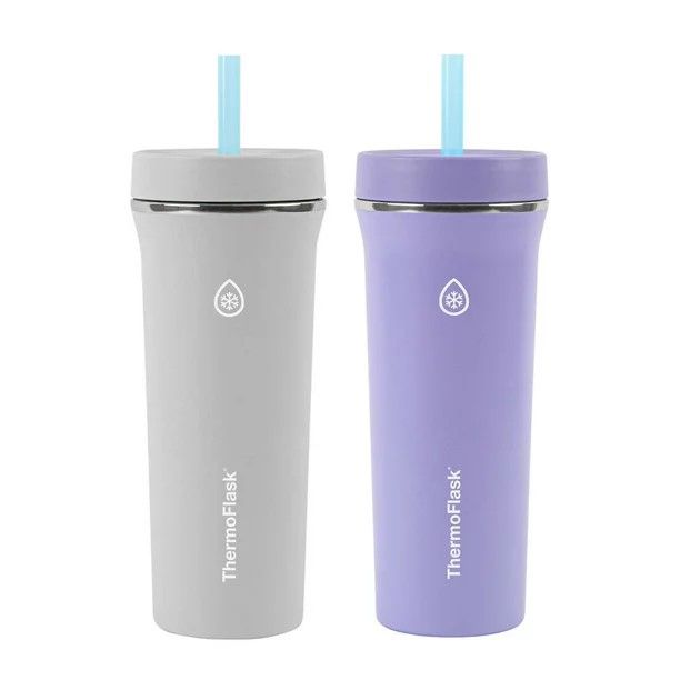 Thermoflask - 32oz Insulated Standard Straw Tumbler - 2 Pack
