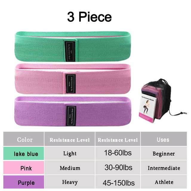 1/2/3PCSLot Fitness Bands Fitness Rubber Band Elastic Yoga Resistance Bands Set Hip-3 Pcs Set C