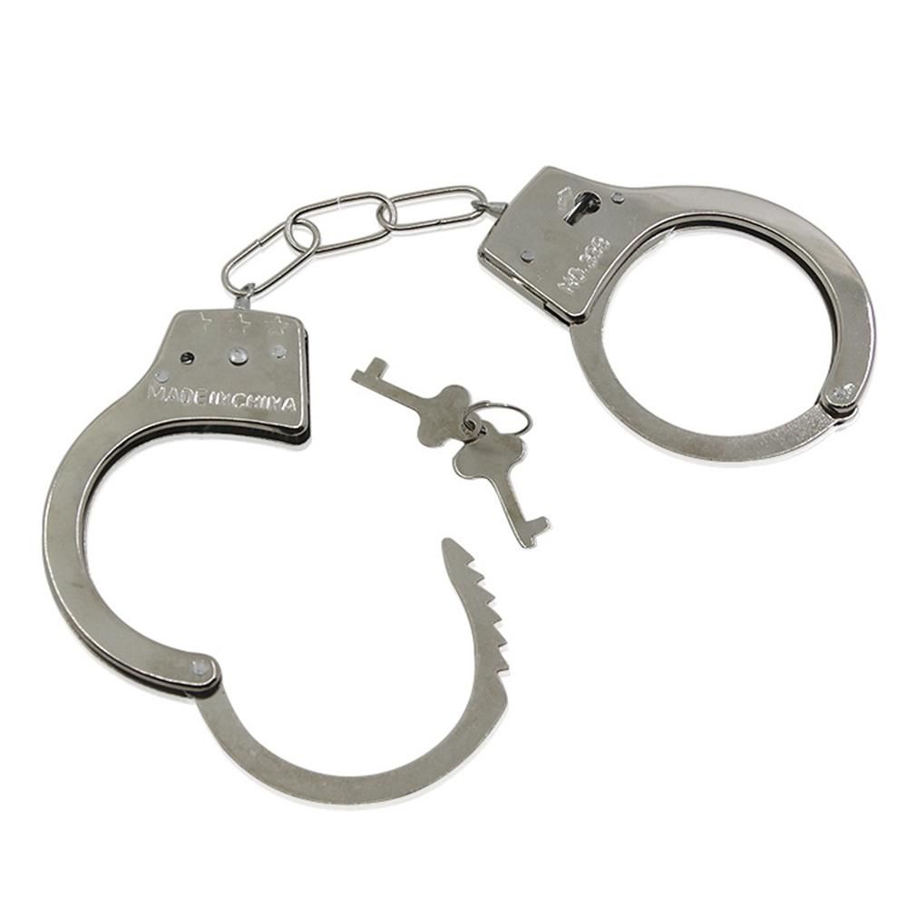 Metal Fake Handcuffs Kids Role Play Toy Hand Cuffs with 2 Keys Fun Stage or Costume Props Halloween Costume Accessories