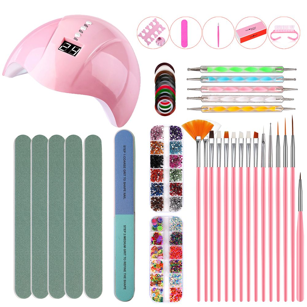 Nail Art Kit 15pcs Nail Brushes Set 5pcs Dotting Pens 6 Nail