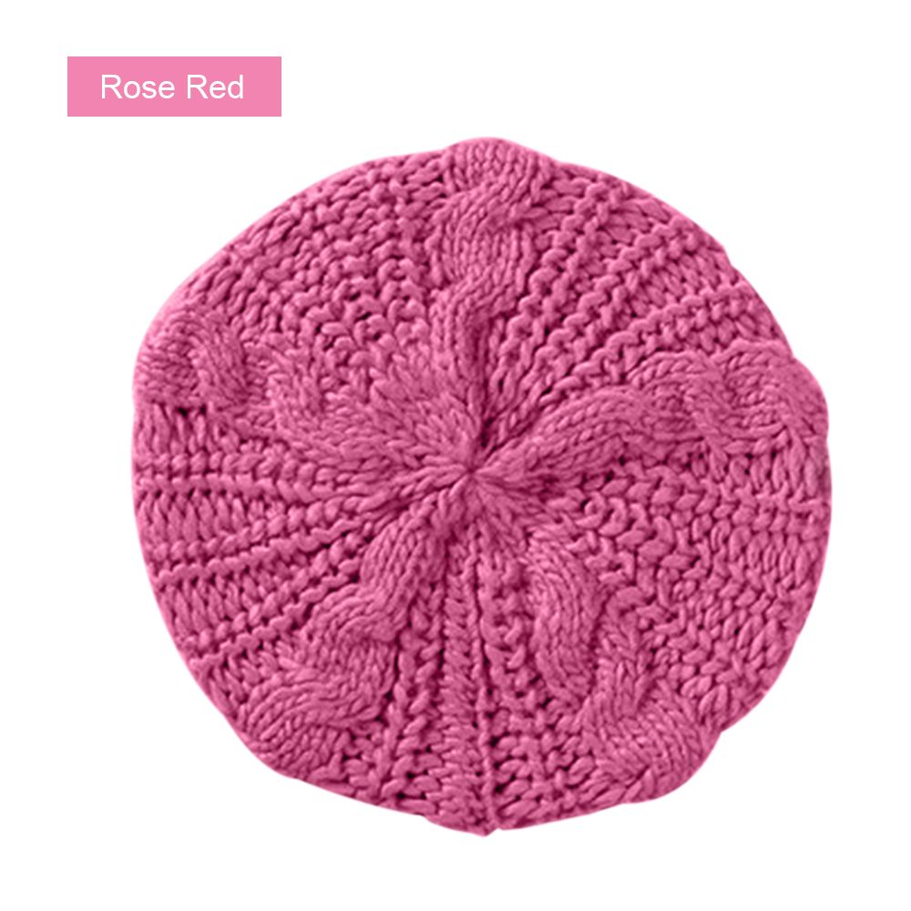 Winter Warm Women Knitted Braided Beanie Hats Wool Crochet