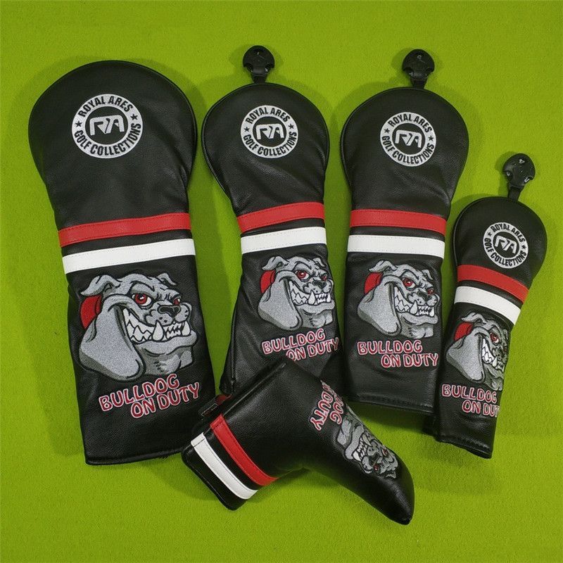 Bulldog On Duty Golf Driver Head Covers Fairway Woods Pu