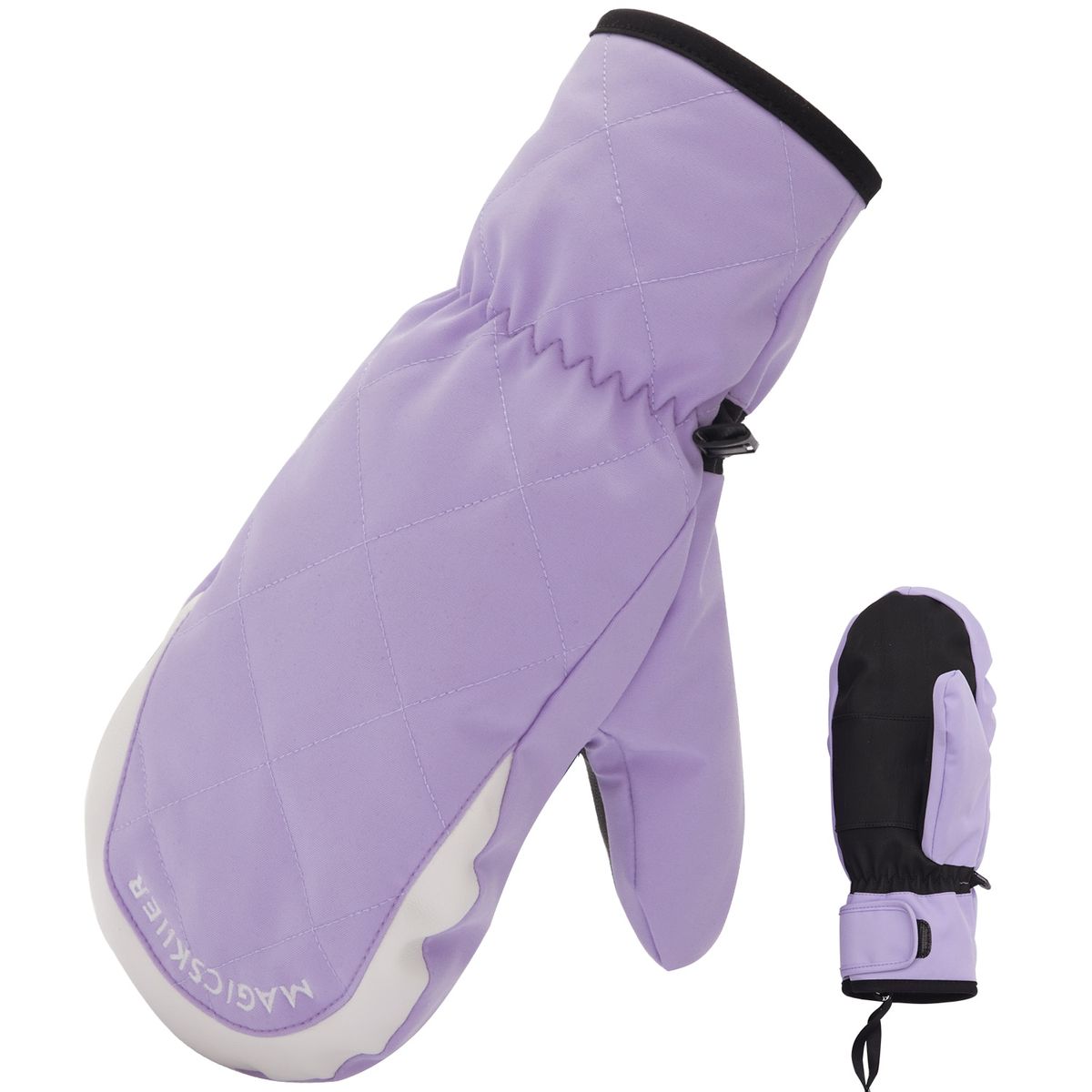(Gold)Extra Thick PU Palm Ski Gloves Winter Snow Outdoor