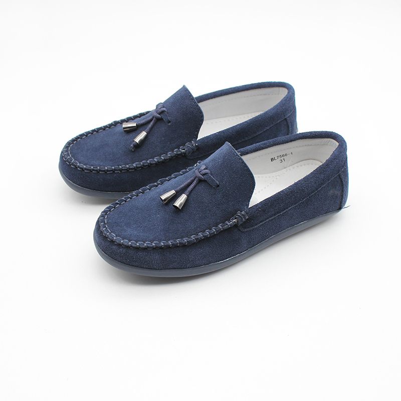 Toddlers Boys Suede Tassles Shoes-Navy