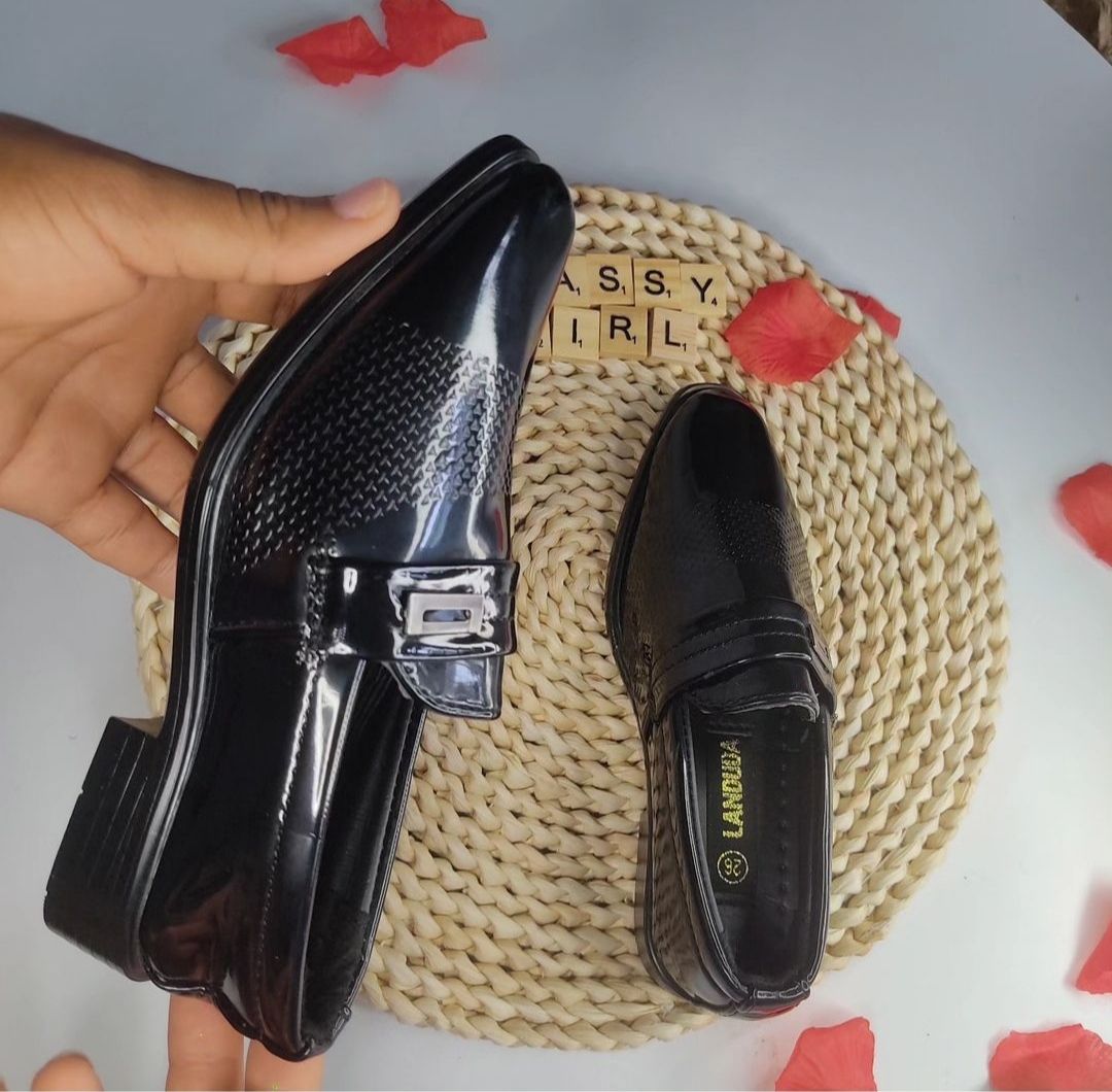 Boy Outing Party Church Leather Shoe (black)