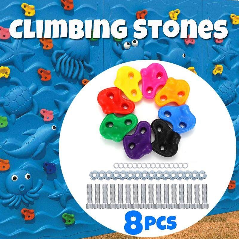 8Pcs Climbing Textured Climbing Rocks Wall Kids School Park Sport