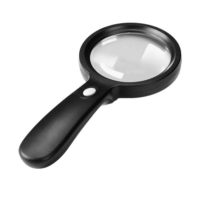 Handheld 10X Magnifying Glass With Light For Reading Newspaper Jewelry